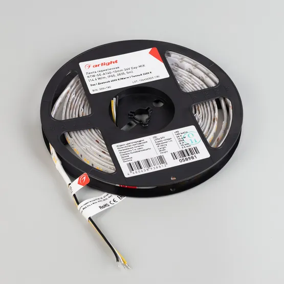 Фото #2 товара Светодиодная лента герметичная RTW-SE-A140-10mm 24V Day-MIX (14.4 W/m, IP65, 2835, 5m) (Arlight, Изменяемая ЦТ)
