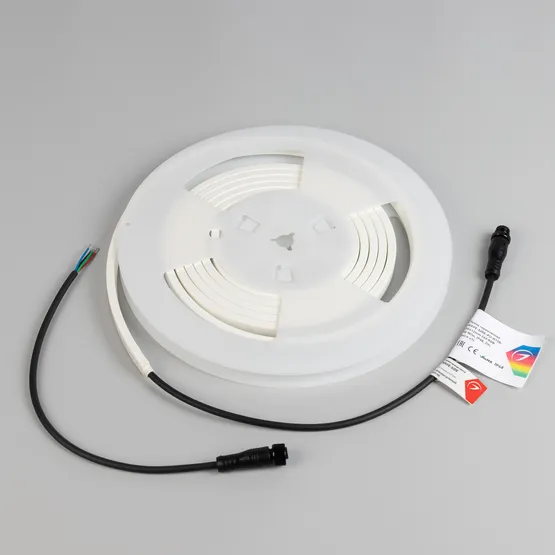 Фото #3 товара Светодиодная лента герметичная WAVE-SIDE-PU-H120-06x12mm 24V RGB (8 W/m, IP68, 3m, wire x1) (Arlight, Вывод прямой, 3 года)