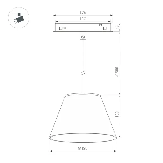 Фото #3 товара Светильник MAG-ORIENT-OLLAS-HANG-5W Warm3000 (BK-GR, 80 deg, 48V) (Arlight, IP20 Гипс, 3 года)