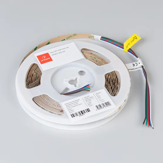 Фото #7 товара Светодиодная лента RT-A168-10mm 24V RGBW-Warm (20 W/m, IP20, 5m) (Arlight, высок.эфф.150 лм/Вт)