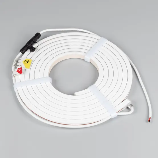 Фото #3 товара Светодиодная лента герметичная MOONLIGHT-TOP-X320-13x12mm 24V White6500 (5 W/m, IP67, sauna, 5m, wire x1) (Arlight, Вывод вниз, 3 года)