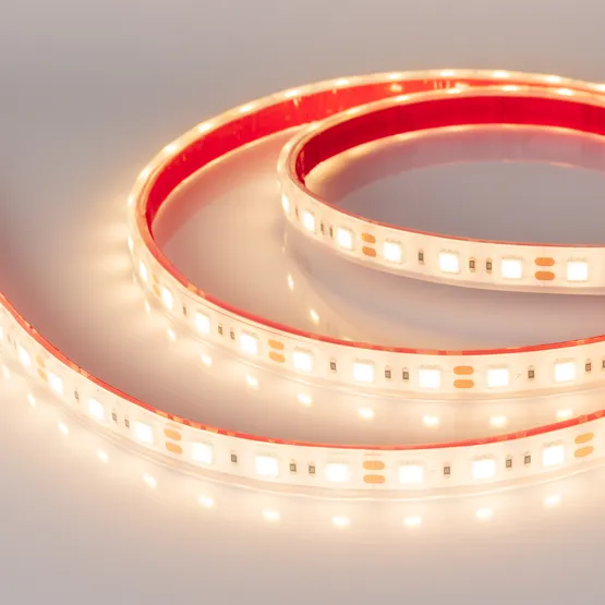 Фото #5 товара Светодиодная лента RTW 2-5000PGS 12V Warm 2x (5060, 300 LED, LUX) (Arlight, 14.4 Вт/м, IP67)