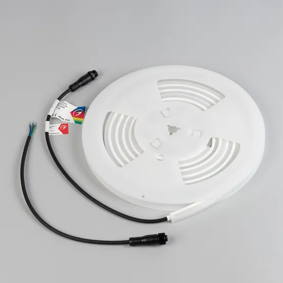 Фото #5 товара Светодиодная лента герметичная WAVE-TOP-PU-H120-10x10mm 24V RGB (10 W/m, IP68, 3m, wire x1) (Arlight, Вывод боковой, 3 года)