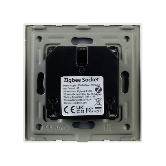 Фото #2 товара Розетка электрическая с Zigbee управлением SCT-OMALI-EUZB1-PL-WH (240V, 16A, Zigbee) (Arlight, -)
