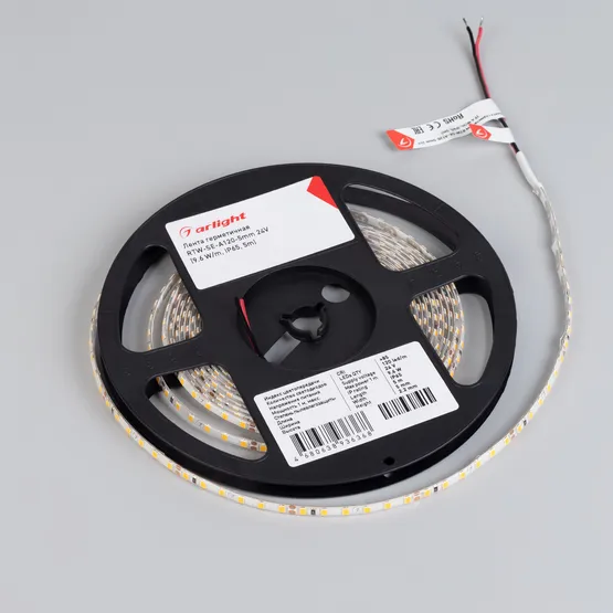 Фото #3 товара Светодиодная лента герметичная RTW-SE-A120-5mm 24V Day4000 (9.6 W/m, IP65, 5m) (Arlight, -)