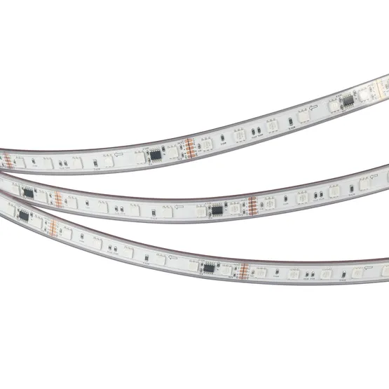 Фото #5 товара Светодиодная лента герметичная DMX-PS-B60-12mm 24V RGB-PX6 (14 W/m, IP67, 5060, 5m) (Arlight, -)