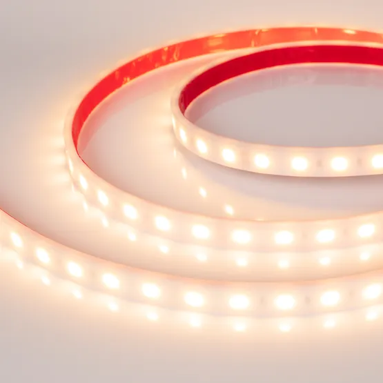 Фото #4 товара Светодиодная лента RTW 2-5000PW 24V Warm2700 2x (5060, 300 LED, LUX) (Arlight, 14.4 Вт/м, IP66)