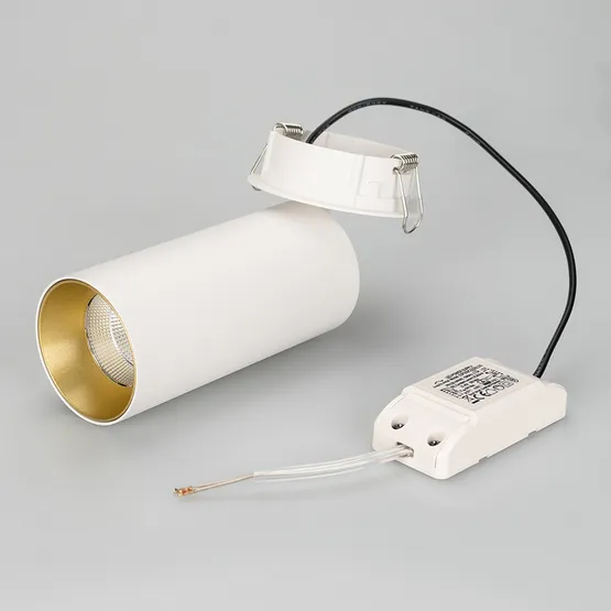 Фото #4 товара Светильник SP-POLO-BUILT-R65-8W Warm3000 (WH-GD, 40 deg) (Arlight, IP20 Металл, 3 года)
