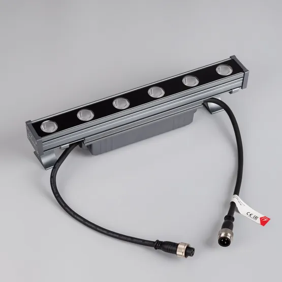 Фото #2 товара Линейный прожектор AR-LINE-300-6W Warm3000 (GR, 15x60 deg, 230V) (Arlight, IP65 Металл, 3 года)