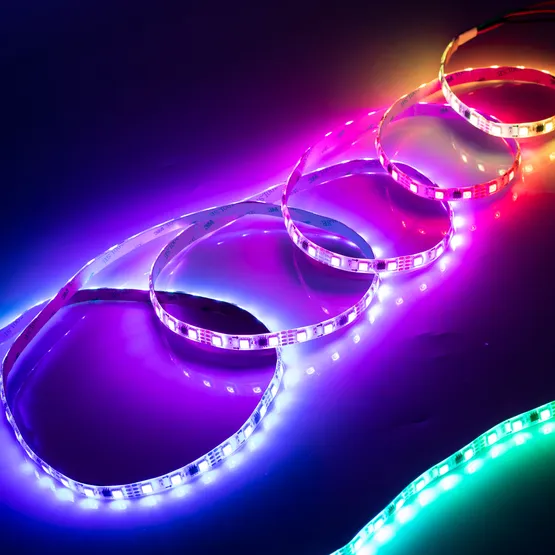 Фото #5 товара Светодиодная лента SPI-5000SE-5060-60 12V Cx3 RGB-Auto (10mm, 13.2W/m, IP65) (Arlight, Закрытый, IP65)