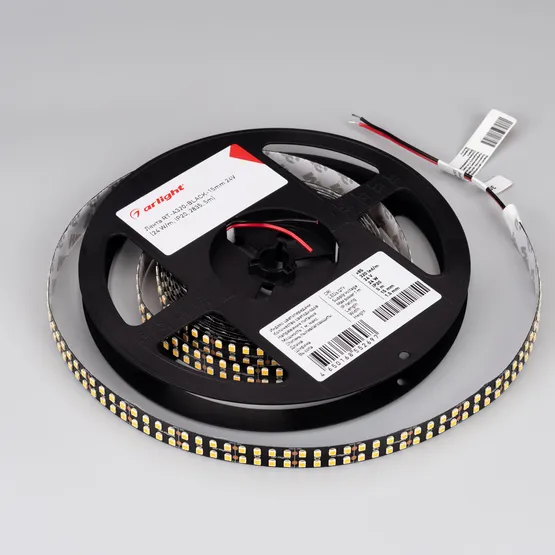 Фото #3 товара Светодиодная лента RT-A320-BLACK-15mm 24V Warm3000 CRI98 (24 W/m, IP20, 2835, 5m) (Arlight, -)