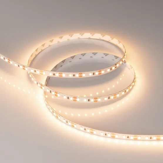 Фото #4 товара Светодиодная лента RT-A120-8mm 12V Warm3000 (9.6 W/m, IP20, 2835, 5m) (Arlight, Открытый)
